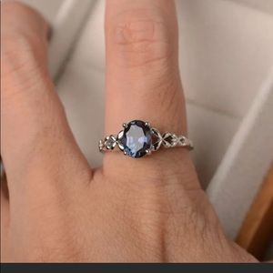 New Simulated Blue Sapphire ring sz 8